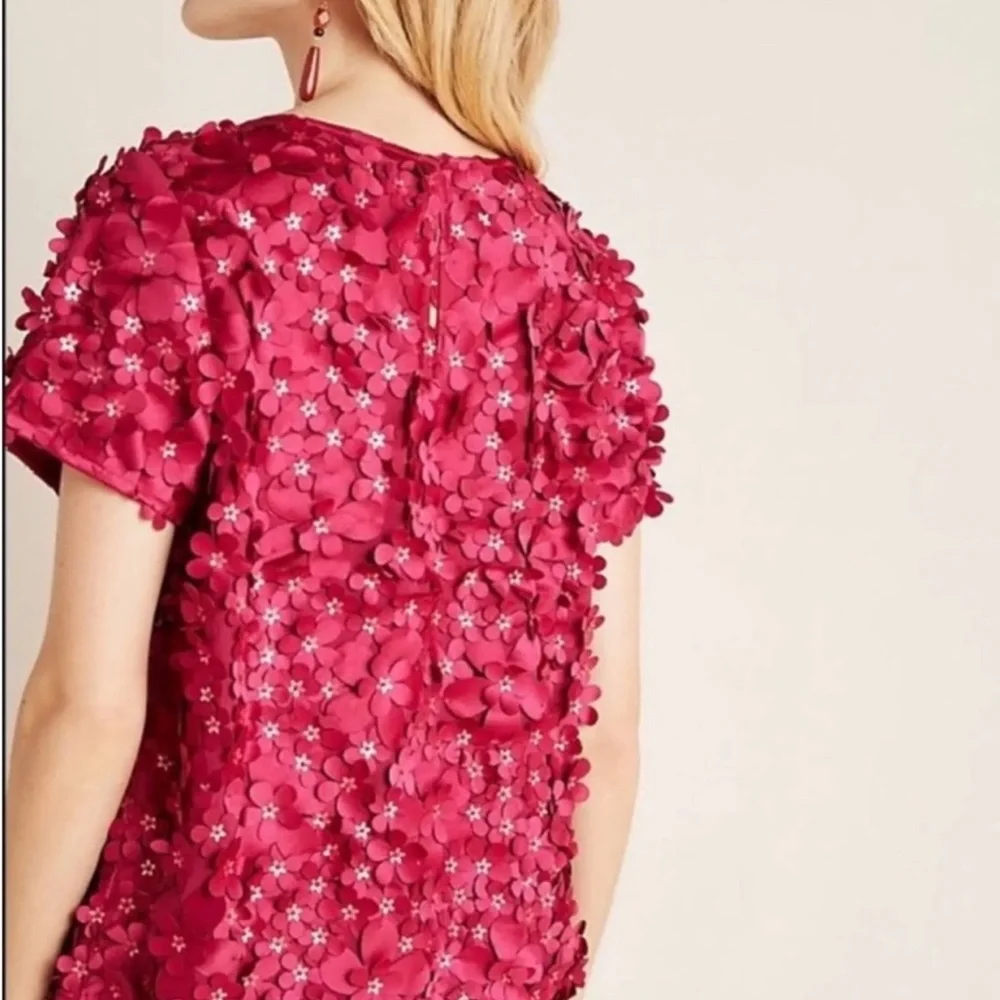 Varun Bahl Red Flower Top - Picture 3 of 12